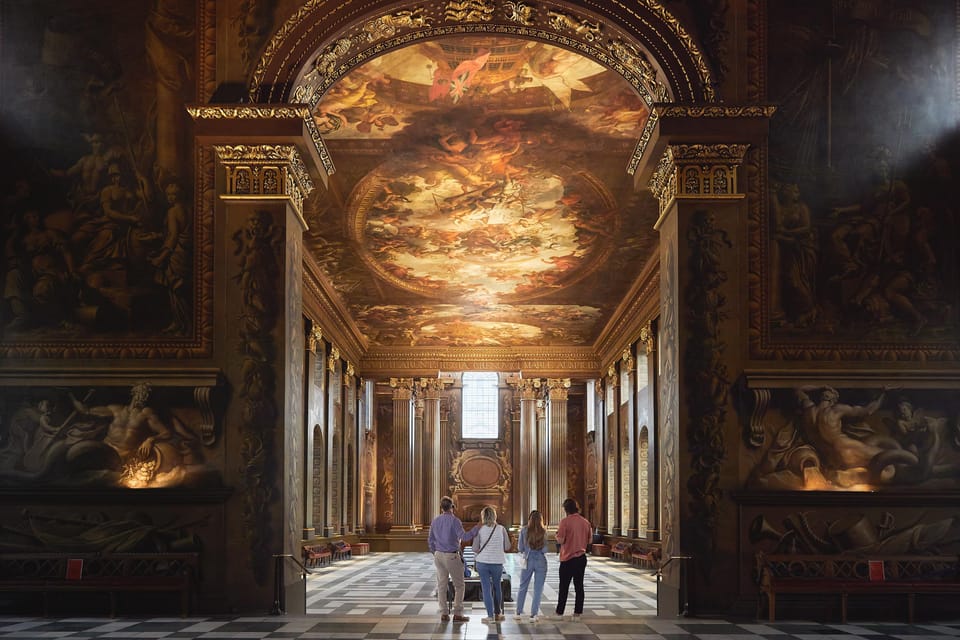 Greenwich: Painted Hall Entry and Old Royal Naval College - St Peter and St Paul Chapel and Nelson Room: the “other wow” stops